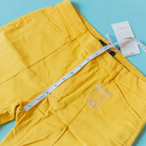 NEW Modcloth Mustard Yellow Richmond Reverse Seam Ankle Slim Fit Pants Sz 8 - Picture 6 of 9